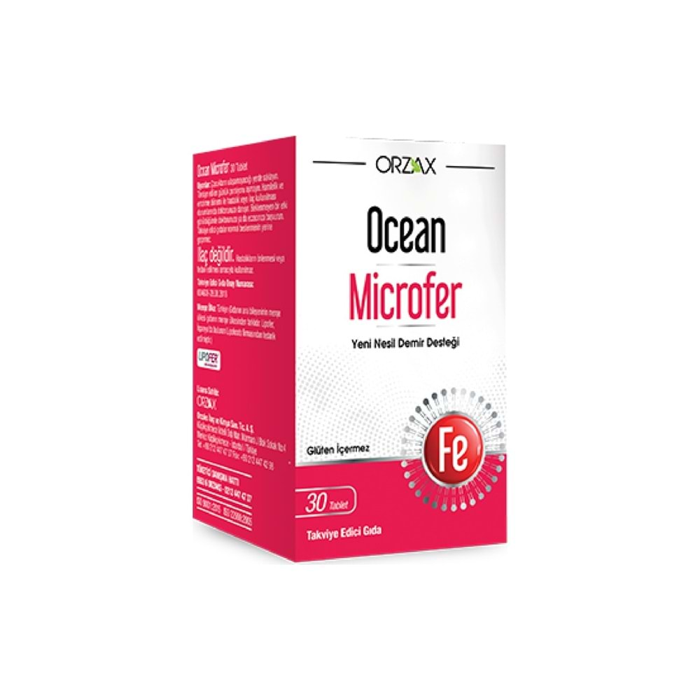 Ocean Microfer Demir Minerali İçeren Tablet Takviye Edici Gıda 17 mg 30 Tablet