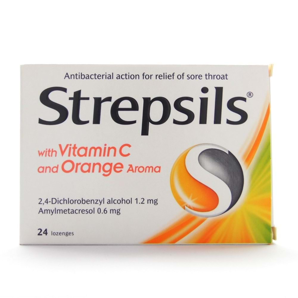 Strepsils C Vitaminli Portakal Aromalı Pastil 24 Pastil