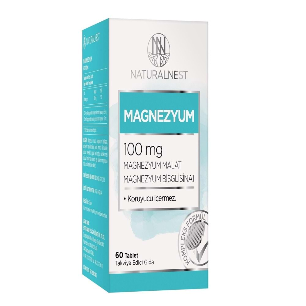 Naturalnest Magnezyum 100 mg 60 Tablet