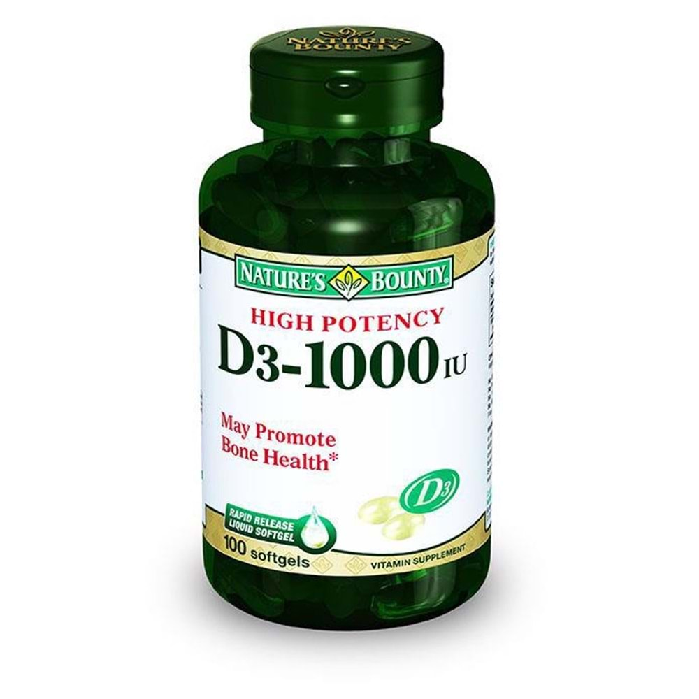 Natures Bounty Vitamin D3 1000 IU 100 Softgel