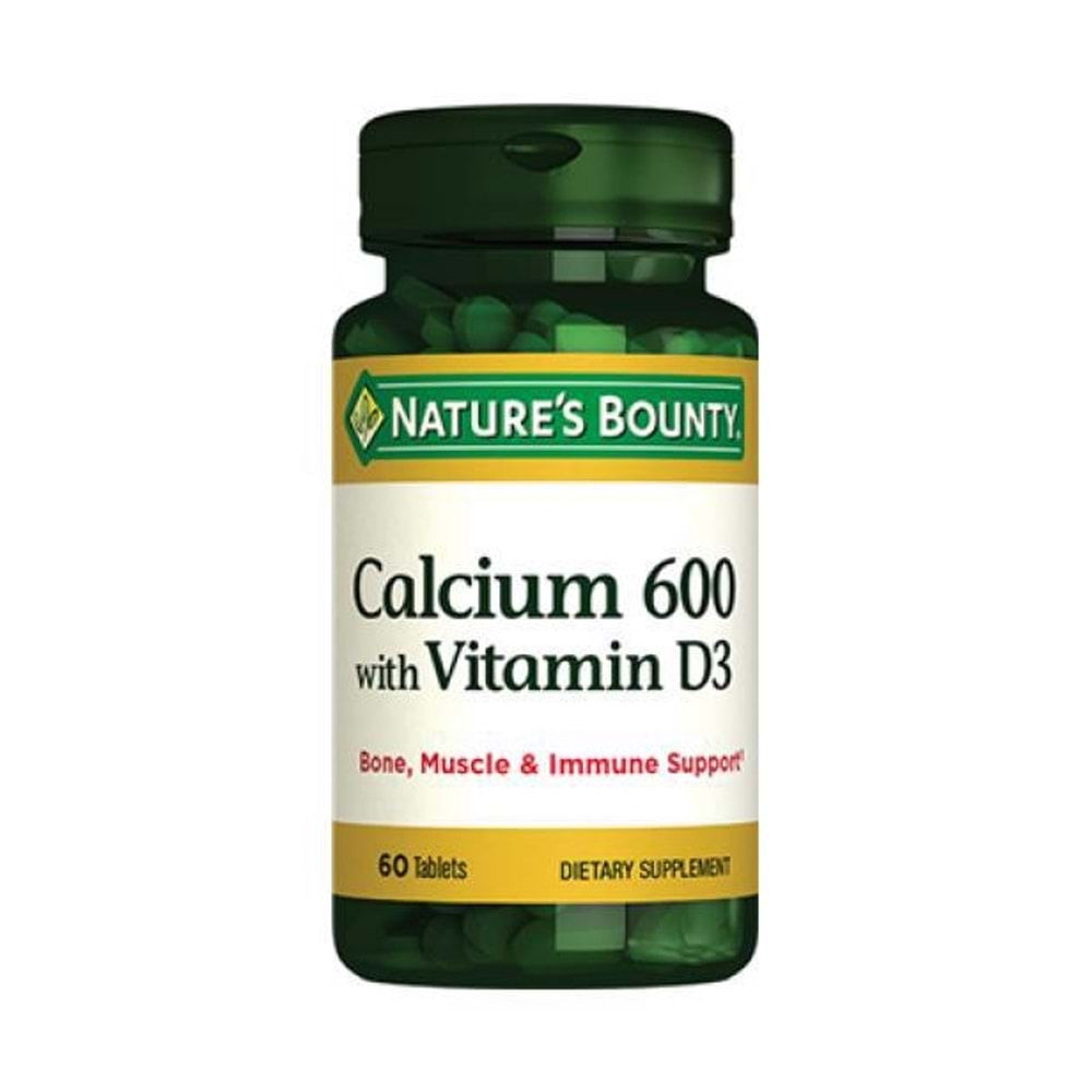 Natures Bounty Calcium 600 with Vitamin D3 60 Tablet