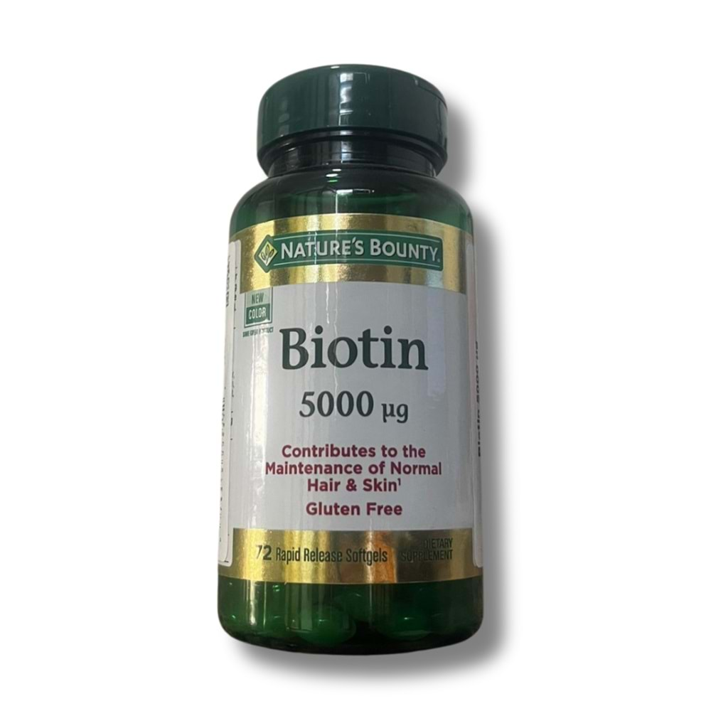 Natures Bounty Biotin 5000 mcg 72 Kapsül