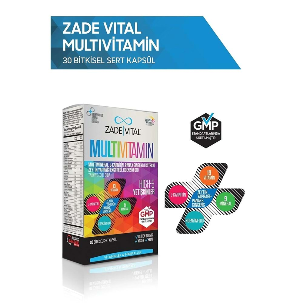 Zade Vital Multivitamin 30 Kapsül