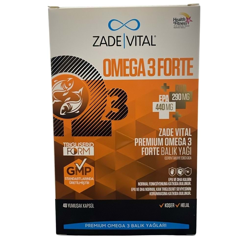 Zade Vital Omega 3 Forte 40 Yumuşak Kapsül