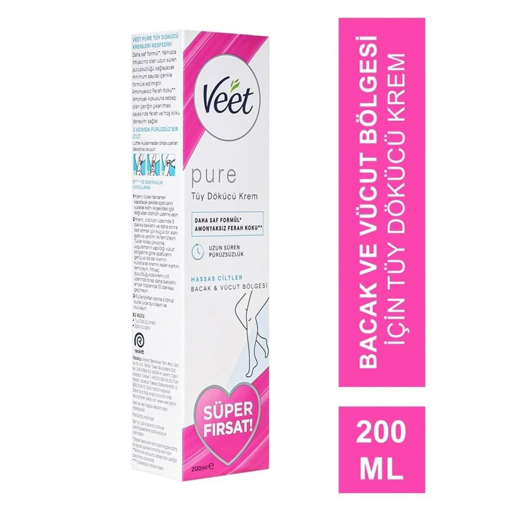 Veet Pure Tüy Dökücü Krem Hassas Ciltler İçin 200 ml