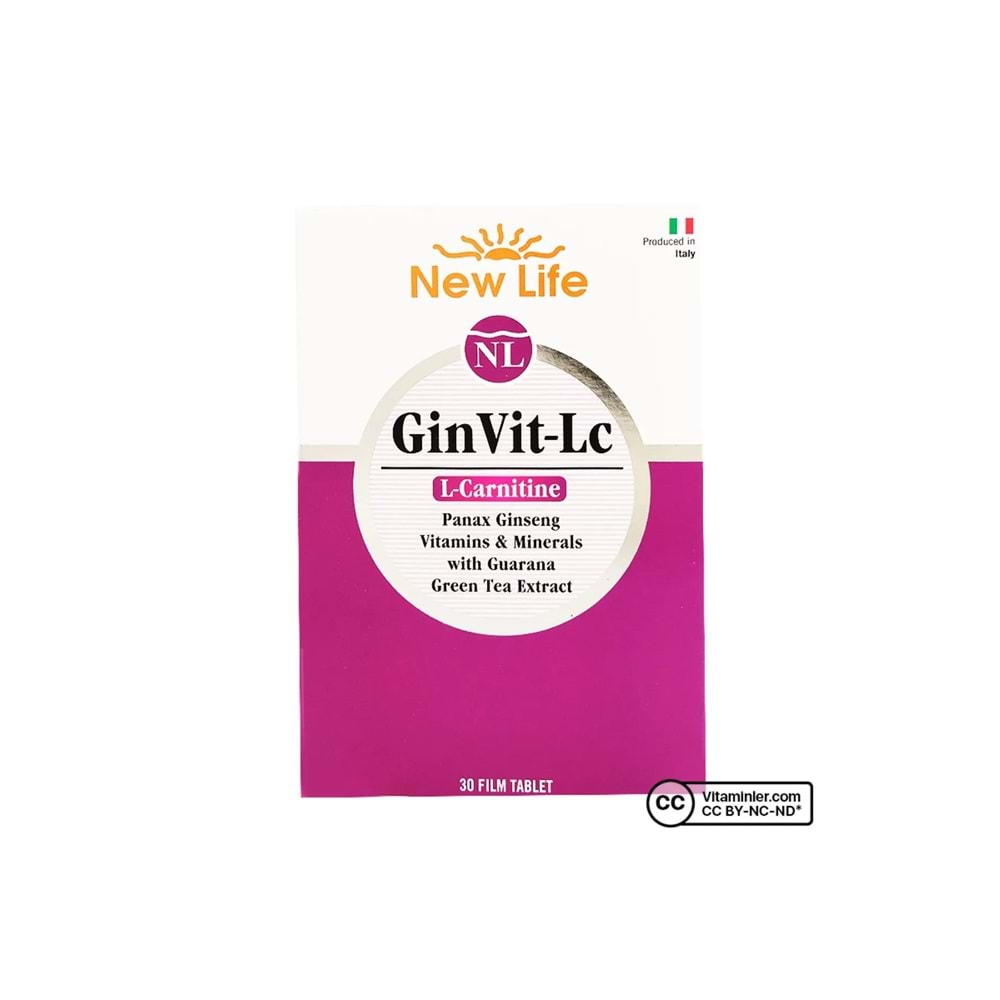 New Life GinVit-Lc L- Carnitine 30 Film Tablet