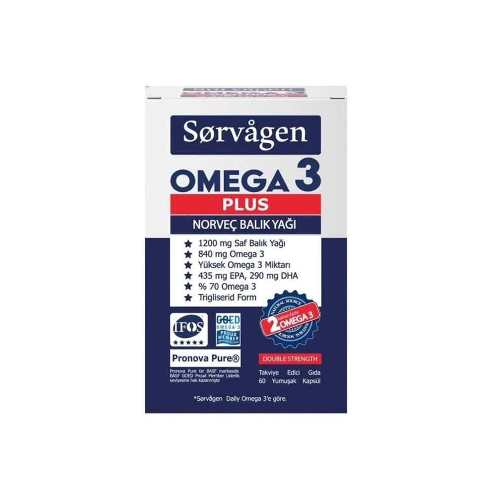 Sorvagen Omega 3 Plus Norveç Balık Yağı 60 Kapsül