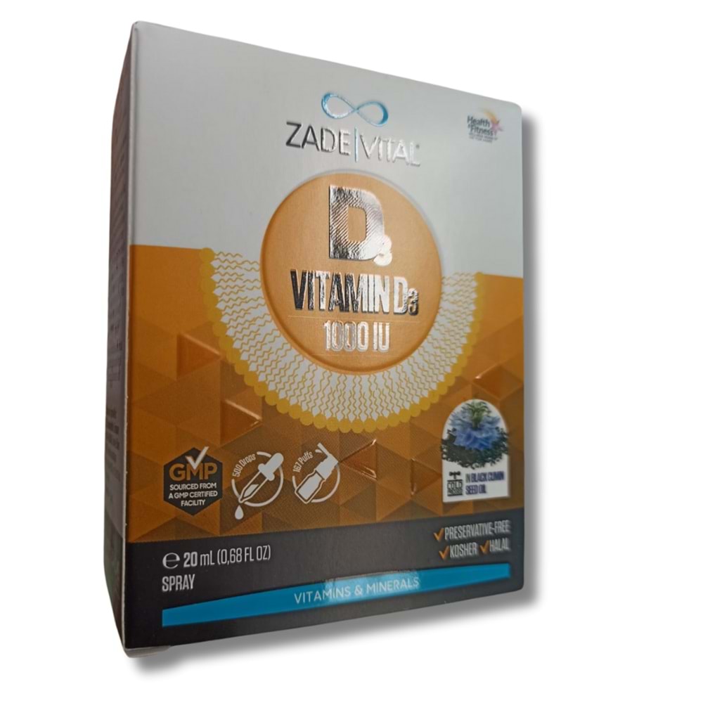 Zade Vital D3 Vitamini 1000 IU 20 mL Sprey