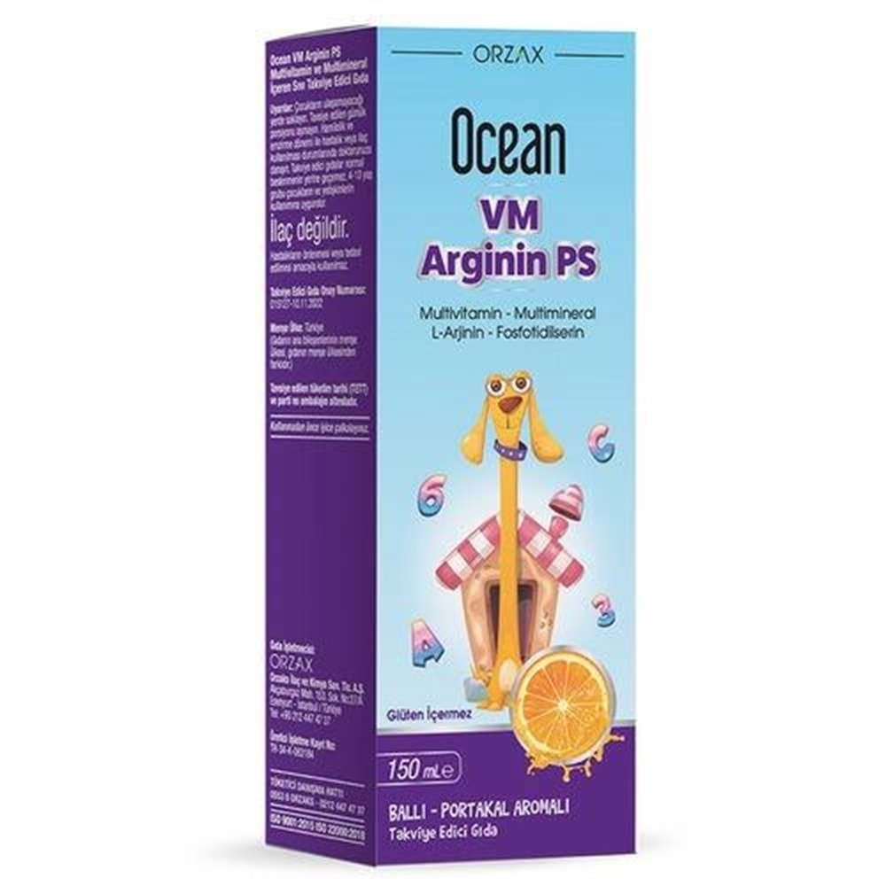 Ocean VM Arginin Ps Ballı Portakal Aromalı Şurup 150 ml