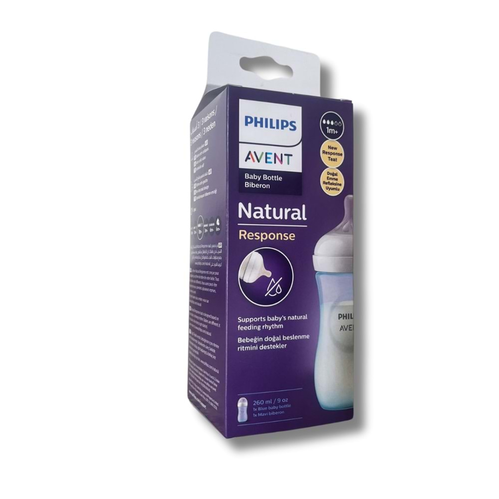 Avent Natural Response Doğal Tepkili PP Mavi Biberon 1+ Ay 260 ml