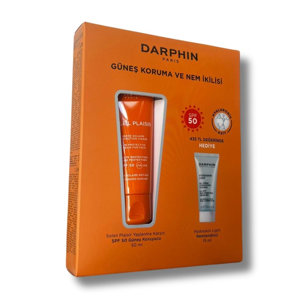 Darphin Soleil Plaisir Güneş Koruyucu SPF50+ 50 ml + Darphin Hydraskin Light Nemlendirici 15 ml