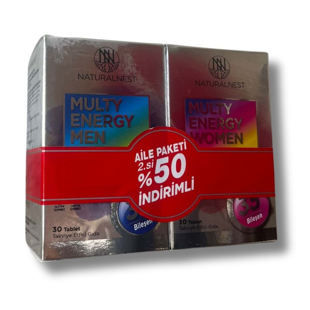 Naturalnest Multy Energy Aile Paketi - Women 30 Tablet + Men 30 Tablet