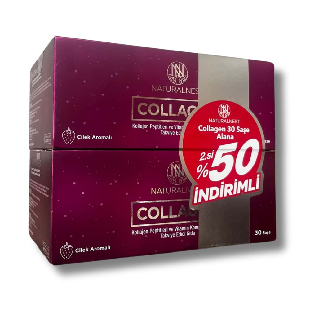 Naturalnest Collagen Çilek Aromalı 30 Saşe 2.si %50 İndirimli 2 li Kofre