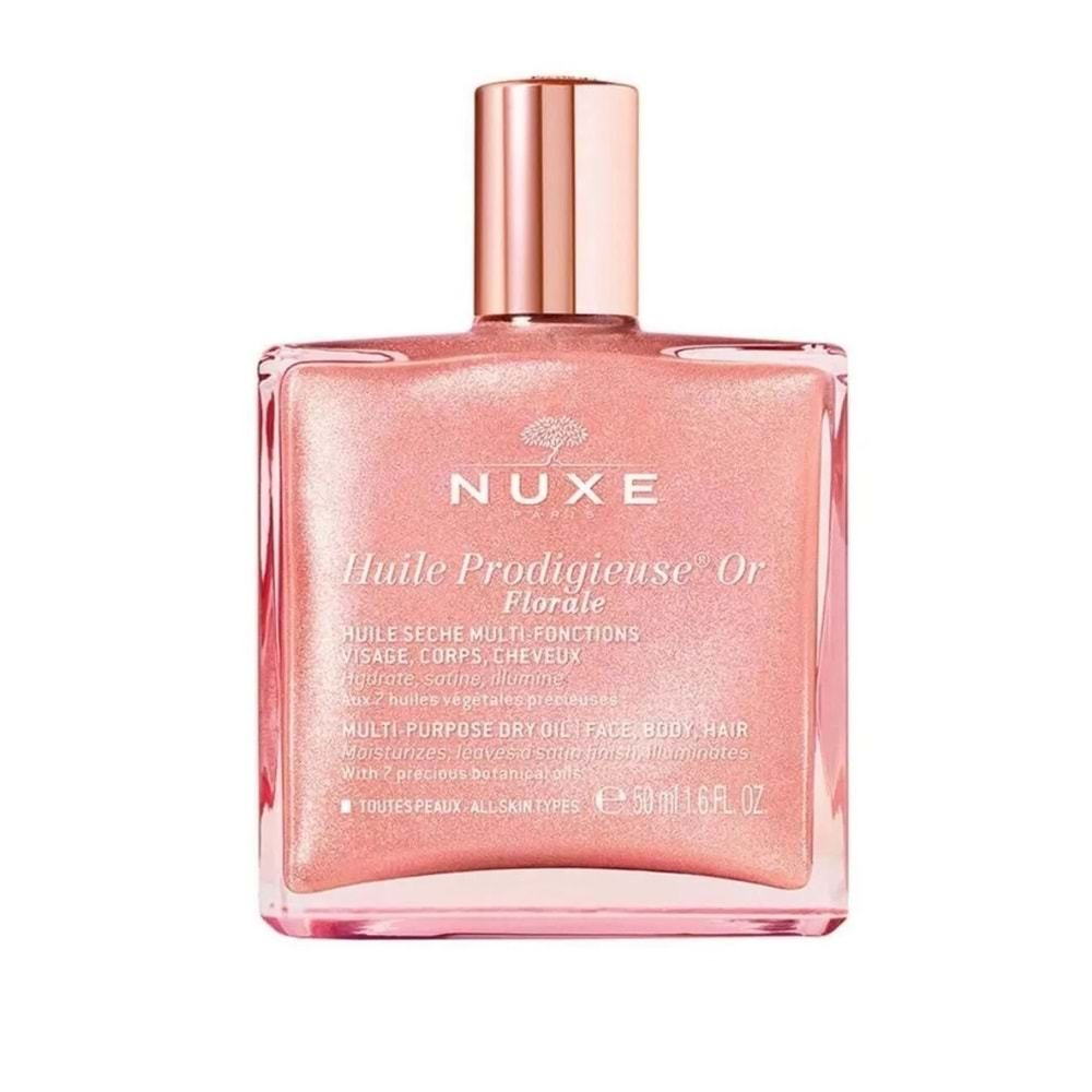 Nuxe Huile Prodigieuse Or Florale Pembe Parıltılı Çiçeksi Çok Amaçlı Kuru Yağ 50 ml