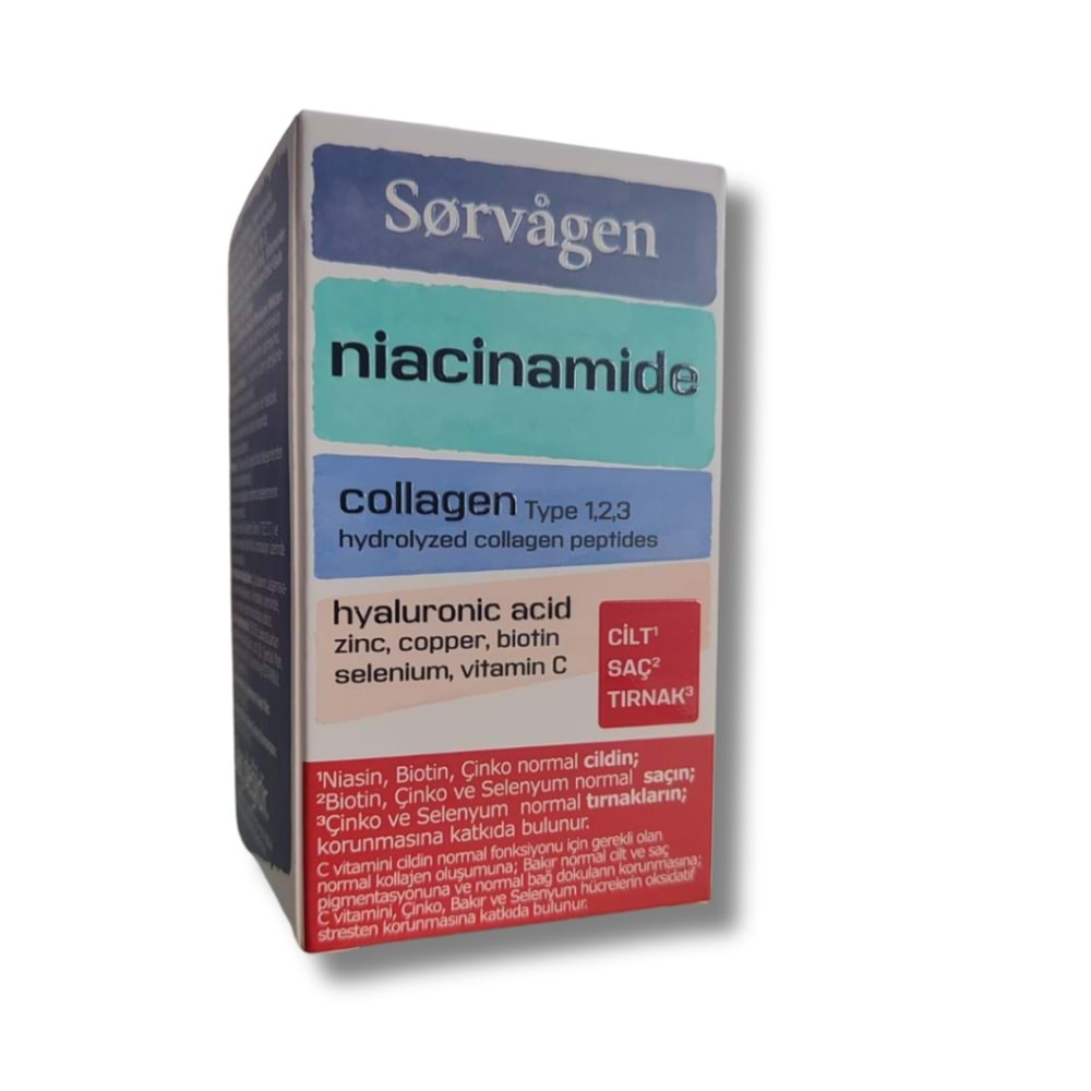 Sorvagen Niacinamide Collagen Kolajen Hyaluronic Acid 60 Tablet