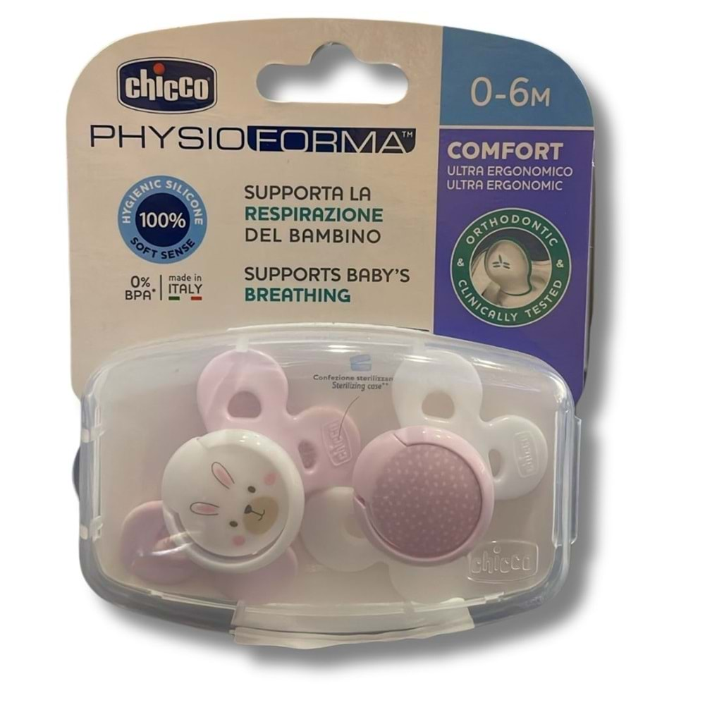 Chicco Physio Comfort Silikon Emzik 0-6 Ay 2'li - Kız