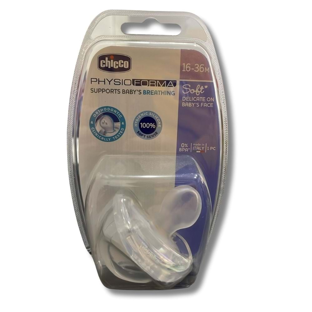 Chicco Physio Soft Silikon Emzik 16 Ay+ Tekli