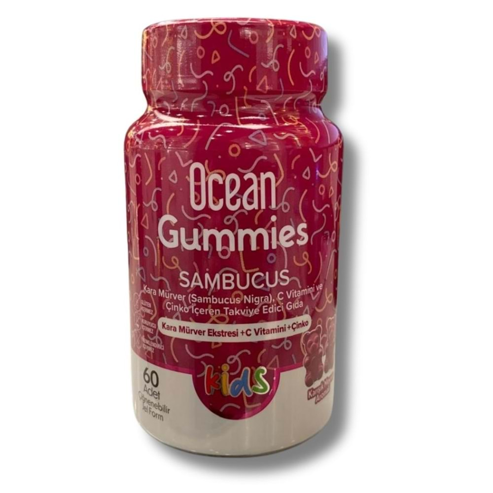 Ocean Gummies Sambucus 60 Adet Çiğnenebilir Jel Form