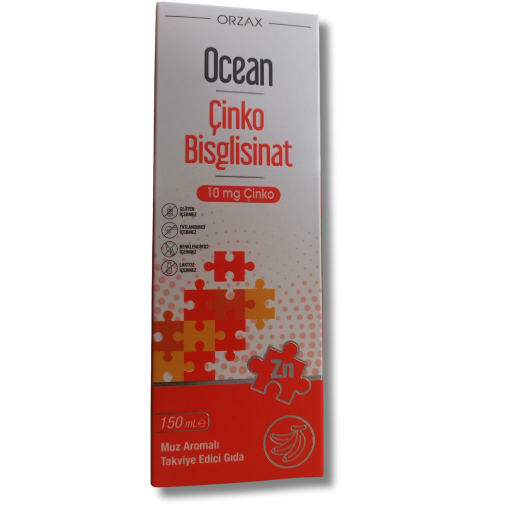 Ocean Çinko Bisglisinat Şurup 150 ml - Muz Aromalı