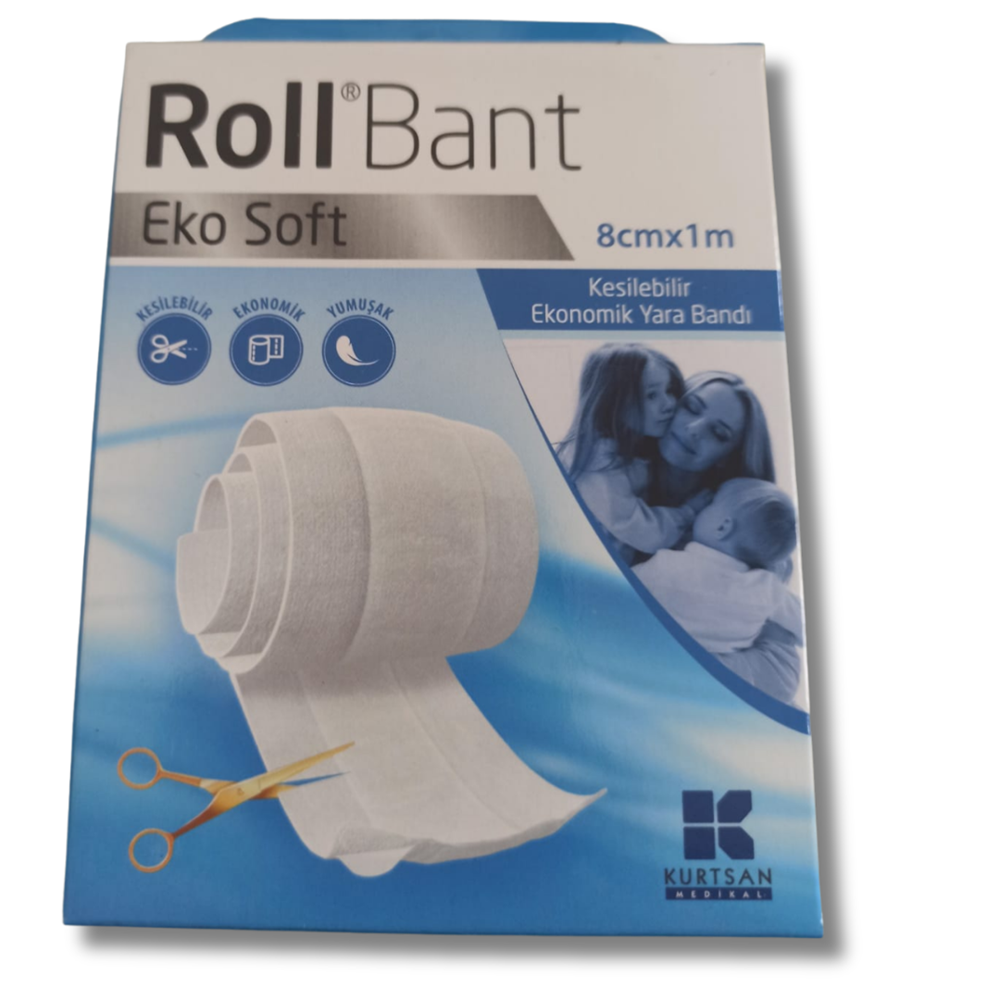 Rollbant Eko Soft Kesilebilir Ekonomik Yara Bandı 8 cm x 1 mt