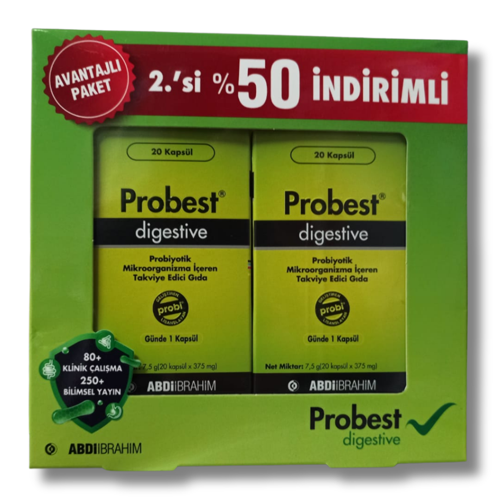 Probest Digestive Probiotik 20 Kapsül - 2.si %50 Kofre