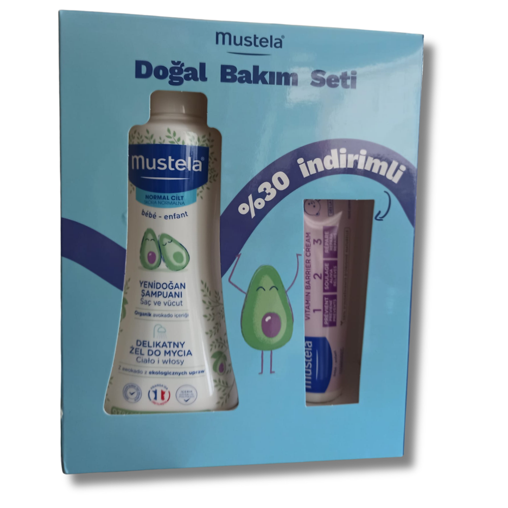Mustela Yenidoğan Şampuanı 500 ml + Mustela Vitamin Bariyer 1.2.3 Pişik Kremi 100 ml