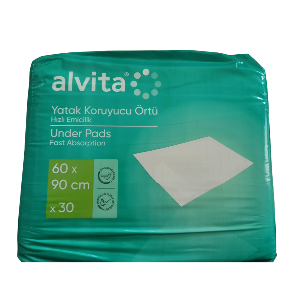 Alvita Yatak Koruyucu Örtü 60x90 cm 30'lu