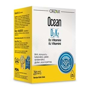 Ocean D3K2 Damaklı (Menaquinone -7) İçeren Takviye Edici Gıda 20ml Şişe