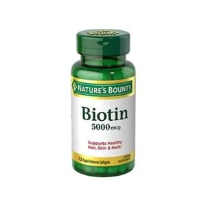 Natures Bounty Biotin 5000 mcg 72 Kapsül