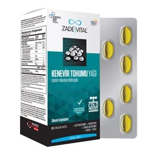 Zade Vital Kenevir Tohumu Yağı 1000 mg 30 Kapsül