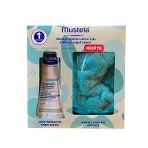 Mustela Stelatopia Lipit Yenileyici Krem Pompalı Şişe 300 ml + Makyaj Çantası Hediyeli