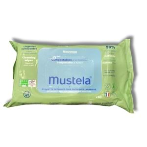 Mustela Kompost Edilebilir Islak Mendil 60 Yaprak