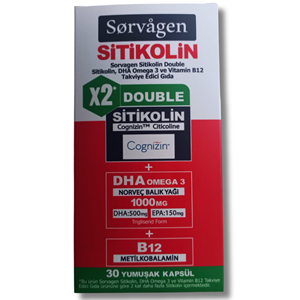 Sorvagen Double Sitikolin Dha Omega 3 ve B12 30 Kapsül