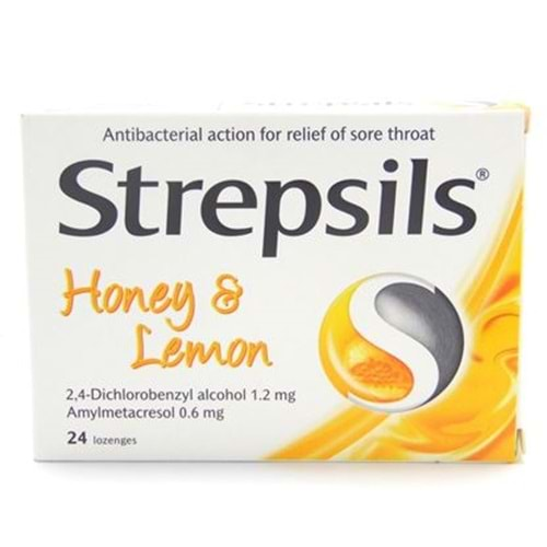 Strepsils Limon ve Bal Aromalı Pastil 24 Pastil