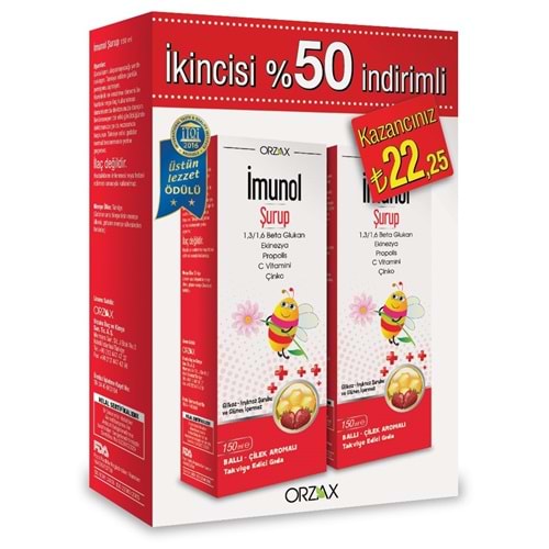 İmunol Şurup Avantaj Paketi 2.si %50 İndirimli
