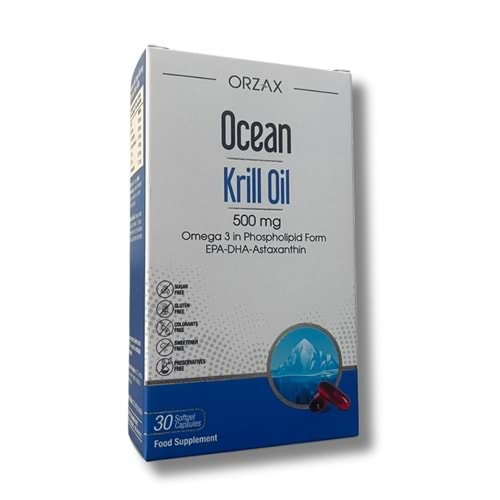 Ocean Krill Yağı Takviye Edici Gıda 500 mg 30 Kapsül