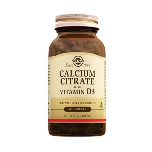 Solgar Calcium Citrate with Vitamin D 3 60 Tablet