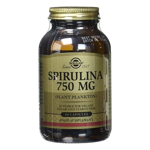 Solgar Spirulina 80 Kapsül 750 mg