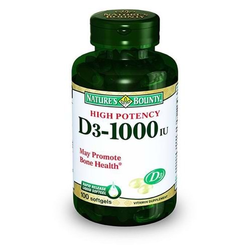 Natures Bounty Vitamin D3 1000 IU 100 Softgel