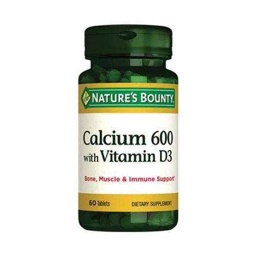 Natures Bounty Calcium 600 with Vitamin D3 60 Tablet