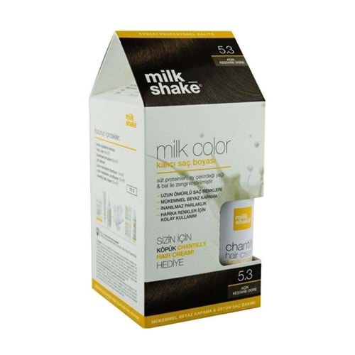 Milk Shake Saç Boyası 5.3 Açık Kestane Dore 50ml Saç Köpüğü Hediye Kofre