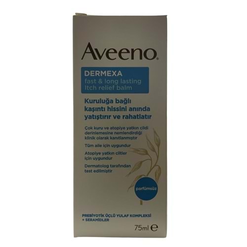 Aveeno Dermexa Itch Relief Balm 75ml Hızlı ve Uzun Ömürlü Kaşıntı Giderici Balsam