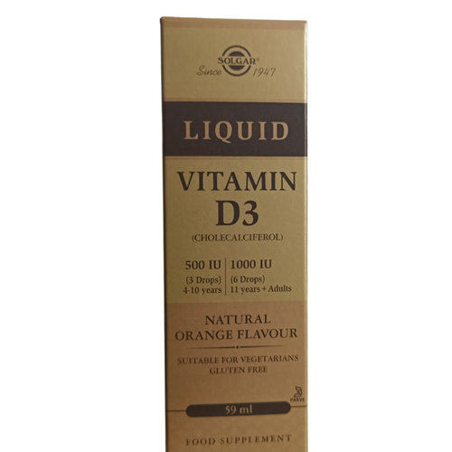 Solgar Sıvı Vitamin D3 Takviye Edici Gıda 1000 iü 59 ml şişe