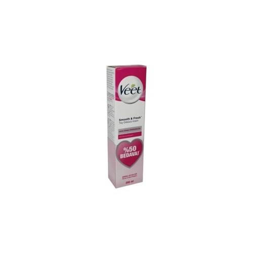 Veet Smooth & Fresh Normal Cilt Tüy Dökücü Krem 200 ml - %50 Bedava- Pembe