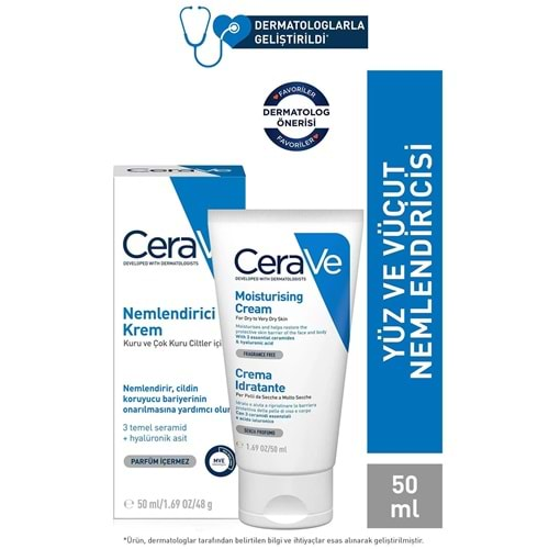 CeraVe Kuru ve Çok Kuru Ciltler için Nemlendirici Krem 50 ml