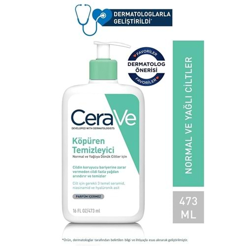 Cerave Foaming Cleanser Normal & Yağlıya Dönük Ciltler İçin 473 ml