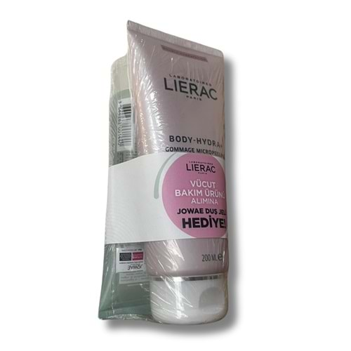 Lierac Body-Hydra gommage Micropeeling Scrub 200 ml + Jowae Duş Jeli Hediye Kofresi