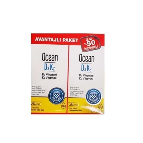 Ocean D3K2 Damla 20 ml + 2. %50 İndirimli