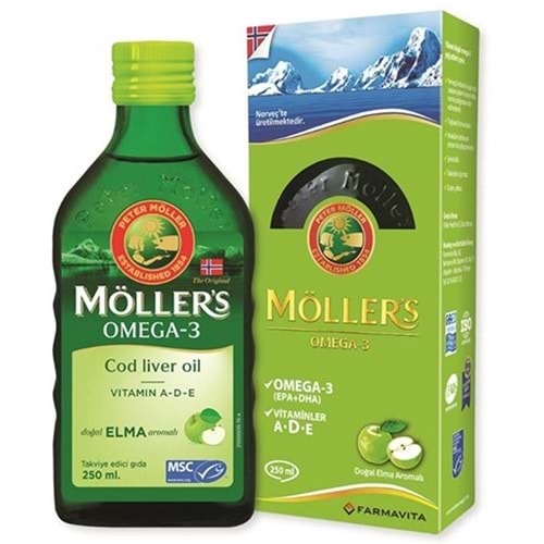 Möllers Omega 3 Doğal Elma Aromalı Balık Yağı Şurubu 250 ml