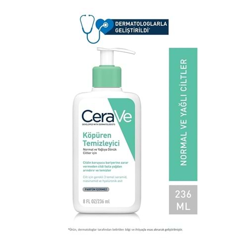 Cerave Foaming Cleanser Normal & Yağlıya Dönük Ciltler İçin 236 ml